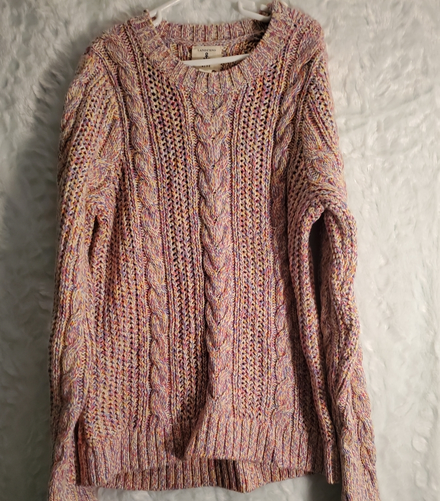 Land's End Kids Cable Knit Sweater Size L (14)